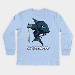 Ninja Shark Samurai Kids Long Sleeve T-Shirt